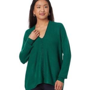 NWT Lilly Pulitzer Sevie V-Neck Sweater Evergreen Metallic Size M